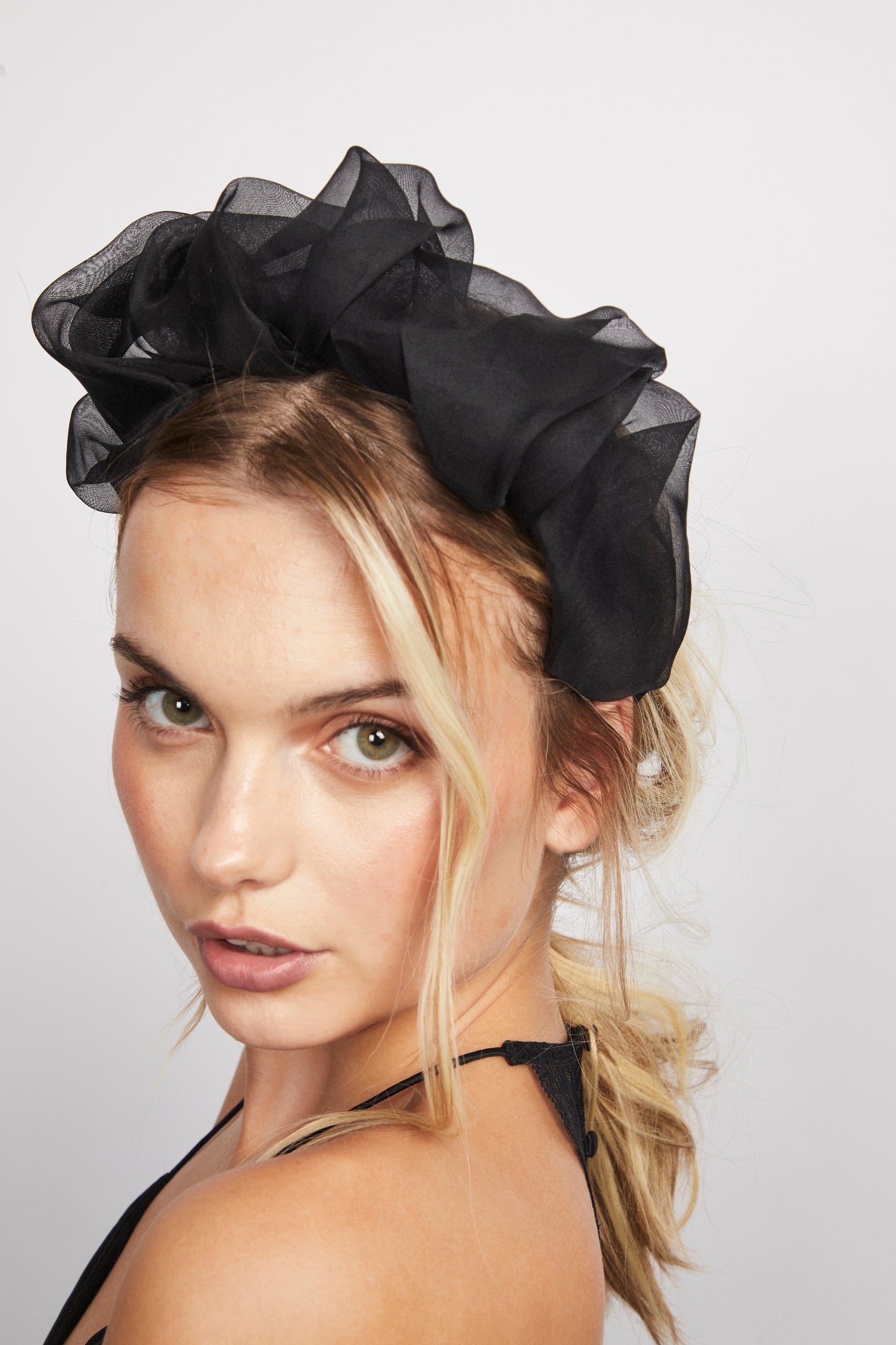 Elizabeth Headband- Black Organza