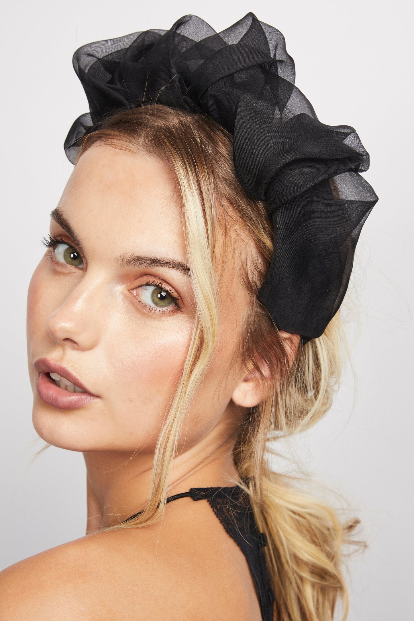 Elizabeth Headband- Black Organza