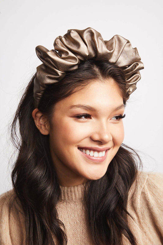 Elizabeth Headband- Metallic Faux Leather