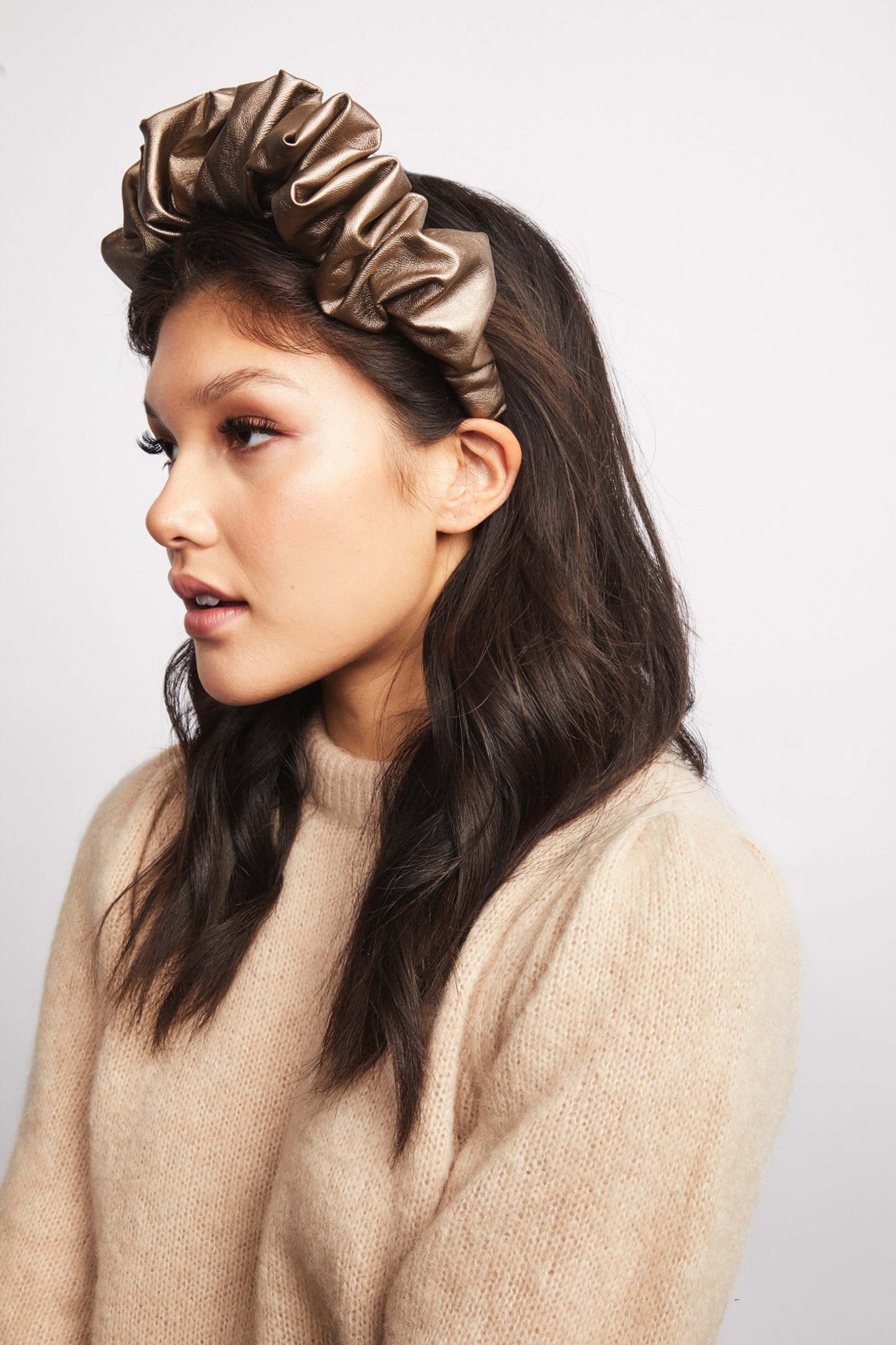 Elizabeth Headband- Metallic Faux Leather