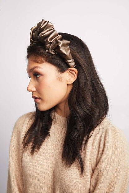 Elizabeth Headband- Metallic Faux Leather