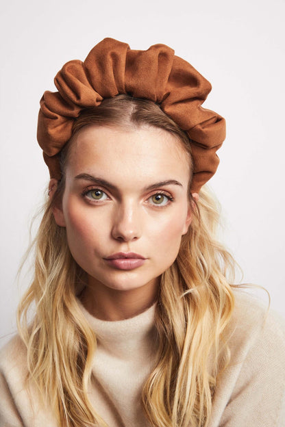 Elizabeth Headband- Tobacco Faux Suede