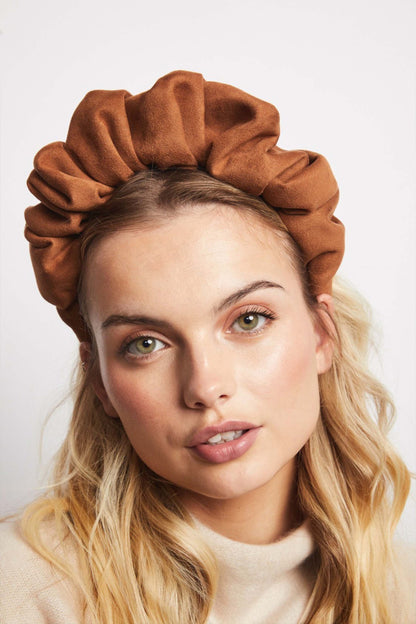 Elizabeth Headband- Tobacco Faux Suede