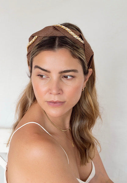 Carmela Headband- Coffee